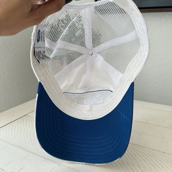 Ford American Flag Trucker Mesh Hat Cap Adjustable Snapback White and Blue - Picture 10 of 11